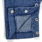 Girls Embroidered Printed 100% Organic Cotton Sleeveless denim Romper - Blue - Image 6