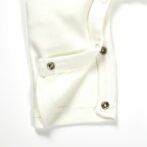 Boys Embroidered 100% Organic Cotton Half Sleeves Sleepsuit with Elephant print-White - Image 4