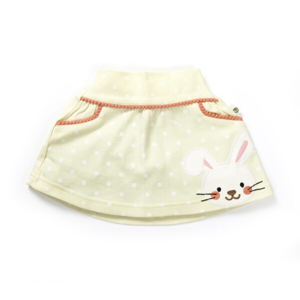 Girls Embroidered Printed 100% Organic Cotton Camisole and polka doted Skirt Set-Orange/yellow - Image 5