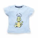 Boys Graphic Printed 100%Organic Cotton T-Shirt and Denim Shorts Set with diano print-Blue - Image 2