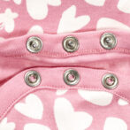 Girls Graphic Printed 100%Organic Cotton Frill Neck Bodysuit with little hearts print-Pink - Image 4
