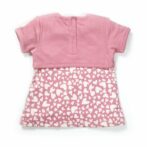 Girls Graphic Printed 100%Organic Cotton Jacket styles printed dress with hearts-Pink - Image 4