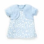 Girls Graphic Printed 100%Organic Cotton Jacket styles dress with heart print- Blue