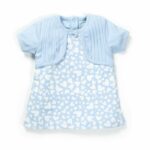 Girls Graphic Printed 100%Organic Cotton Jacket styles dress with heart print- Blue