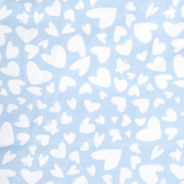 Girls Graphic Printed 100%Organic Cotton Jacket styles dress with heart print- Blue - Image 2