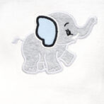 Boys Graphic Printed 100%Organic Cotton Half Sleeves Bodysuit with Elephant print-White - Image 2