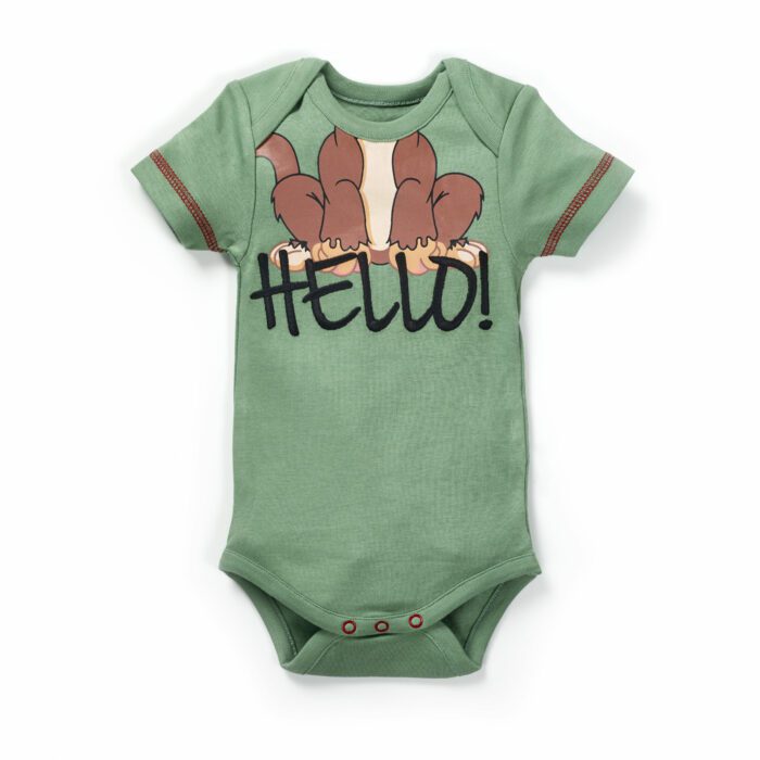31_Aug_23_Pranava1748 Boys Printed 100% Organic Cotton Bodysuit with Monkey Print- Green - Image 1