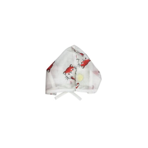 Unisex Cat Printed 100%Organic Cotton Newborn Essentials Zabla (????) Set Pack of 3-White - Image 4