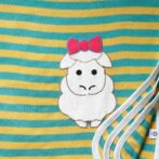 Unisex  Embroidered 100%Organic Cotton warm Baby Blanket with Sheep - Yellow and green - Image 2