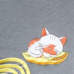 Unisex  Embroidered 100%Organic Cotton Cat Graphics warm Baby Blanket-Grey - Image 3