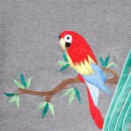 Unisex Embroidered 100%Organic Cotton Macaw Graphics warm Baby Blanket-Grey - Image 4