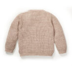 Girls Graphic 100%Organic Cotton Cream Sweater with winter animal applique-pink - Image 3