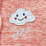 Girls Graphic 100%Organic Cotton Hooded Sweater Jacket with Cute Emb- Corel - Image 2