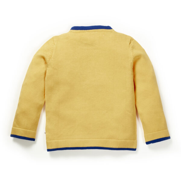 Girls Graphic 100%Organic Cotton Sweater highlighted with Star Graphics-Yellow - Image 3