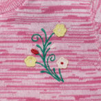 Girls Embroidered Printed 100% Organic Cotton Sweater with tiny flower emb- Pink - Image 2
