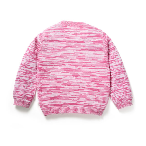 Girls Embroidered Printed 100% Organic Cotton Sweater with tiny flower emb- Pink - Image 3