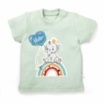 Boys Green T-Shirt Combo Pack of 2 with Elephant & Turtle printed patch - Image 6