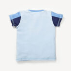 Boys Graphic Printed 100%Organic Cotton Round Neck T-Shirt With Air Fun Print-Blue - Image 3