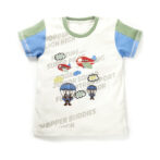 Boys Graphic Printed 100%Organic Cotton Round Neck T-Shirt With Air Fun Print-White
