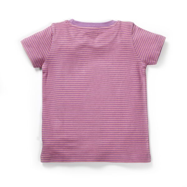 Girls Printed 100%Organic Cotton Unicorn Deer Graphics Round Neck Tee pack of 2-Purple and Light Pink - Image 7
