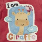 Girls Graphic Printed 100%Organic Cotton T-Shirt Combo Pack of 2 with cute bird and giraffe printed patch-Pink and Yellow - Image 7