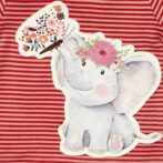 Girls Graphic Printed 100% Organic Cotton T-Shirt Combo Pack of 2 with cute Elephant & Giraffe printed patch- Red & Purple - Image 3
