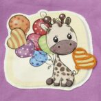 Girls Graphic Printed 100% Organic Cotton T-Shirt Combo Pack of 2 with cute Elephant & Giraffe printed patch- Red & Purple - Image 7