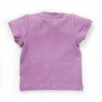 Girls Graphic Printed 100% Organic Cotton T-Shirt Combo Pack of 2 with cute Elephant & Giraffe printed patch- Red & Purple - Image 9