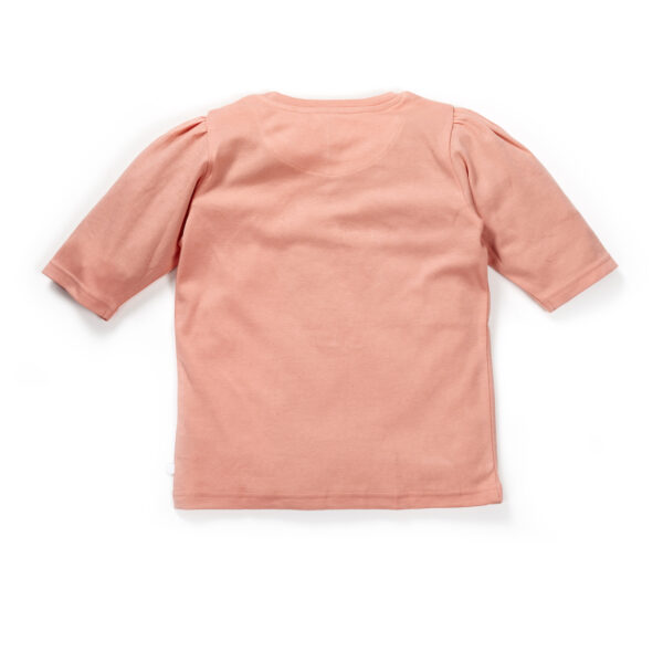 Girls Graphic 100% Organic Cotton Top with Three Fourth Sleeves-Orange - Image 3