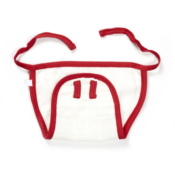 Unisex Printed 100%Organic Cotton Star Zabla - White and Red - Image 4