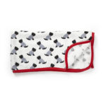 Unisex 100%Organic Cotton Dog printed muslin blanket for newborn baby- White