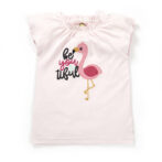 Girls Graphic Printed 100%Organic Cotton long Top With Leggings Set-Baby pink - Image 2