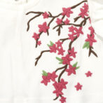 Girls Embroidered Printed 100% Organic Cotton Double layer style floral Top- White - Image 2