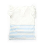 Girls Embroidered Printed 100% Organic Cotton Double layer style floral Top- White - Image 4
