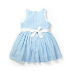 Girls Embroidered 100%Organic Cotton Sea embroiderd Girls Frock- Blue - Image 2