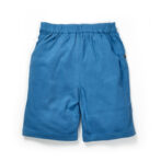 Boys Embroidered 100% Organic Cotton Shorts with little emb-Teal - Image 3
