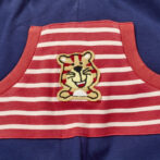 Boys Embroidered 100% Organic Cotton Long Pants with stripe Pocket-Navy - Image 2