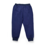 Boys Embroidered 100% Organic Cotton Long Pants with stripe Pocket-Navy - Image 3