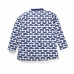 Boys Printed 100% Organic Cotton Ethnic Lotus graphics Collar Kurta and Pajama Set-Navy Blue - Image 3