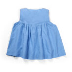 Girls Embroidered Printed 100% Organic Cotton Festive embroidered Top and Dhoti Style Bottoms-Blue and Pink - Image 5