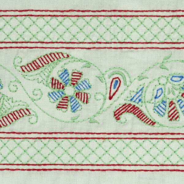 Girls Printed 100%Organic Cotton Festive Skirt with Haulter neck blouse and shaded Dupatta- White and Light Green - Image 4