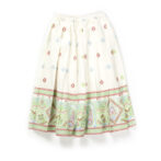 Girls Printed 100%Organic Cotton Festive Skirt with Haulter neck blouse and shaded Dupatta- White and Light Green - Image 8