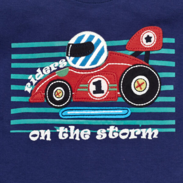 Navy Racing Car graphics Tee for Boys - Image 2