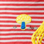 Unisex Stripes Embroidered 100%Organic Cotton Baby Blanket - White and Red - Image 2