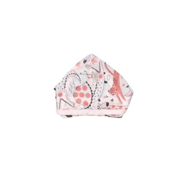Unisex Printed 100%Organic Cotton New Born Essentials Zabla (????) Set with animal print Pack of 3-White - Image 3