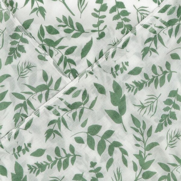 Pranava Unisex 100%Organic Cotton Leaf Printed Wrap - White - Image 2