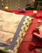 Unisex Kids Organic Cotton Winter Quilts with festive Xmas  Christmas tree print
