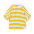 Girls Striped Embroidered 100%Organic Cotton  A-Line dress - Yellow and White - Image 3