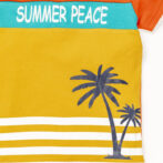 Kids Boys Printed 100%Organic Cotton T- shirt - Orange and Yellow - Image 3