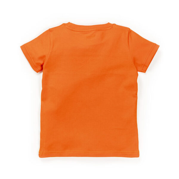 Kids Boys Printed 100%Organic Cotton T- shirt - Orange and Yellow - Image 4